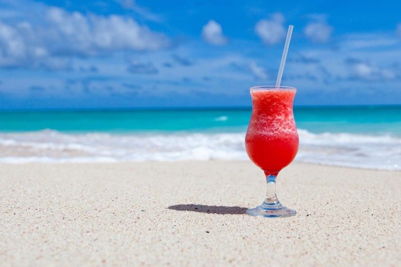Cocktail Caribbean Beach HD Wallpaper