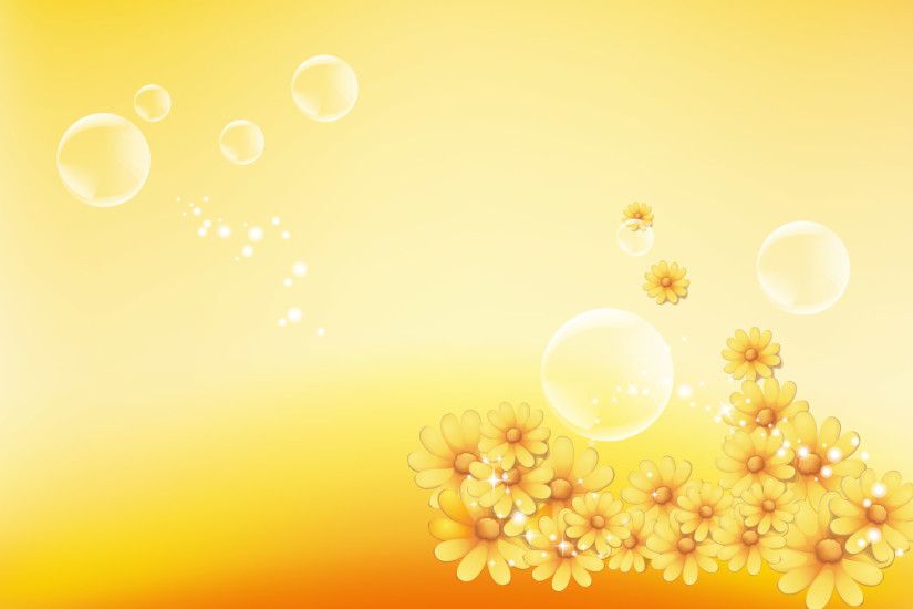 Orange desktop background - bubbles and flowers. Misc, Stuff Wallpapers. HD  Wallpaper Download