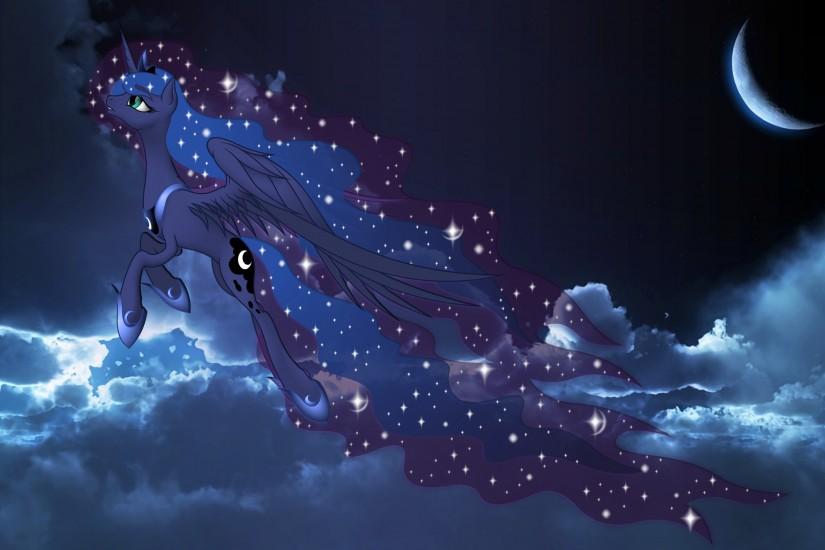 Princess Luna at night sky Wallpaper by NightBronies