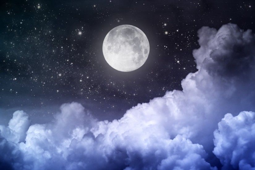 moon moonlight night midnight landscape clouds stars full moon sky  beautiful scene moon moonlight night at