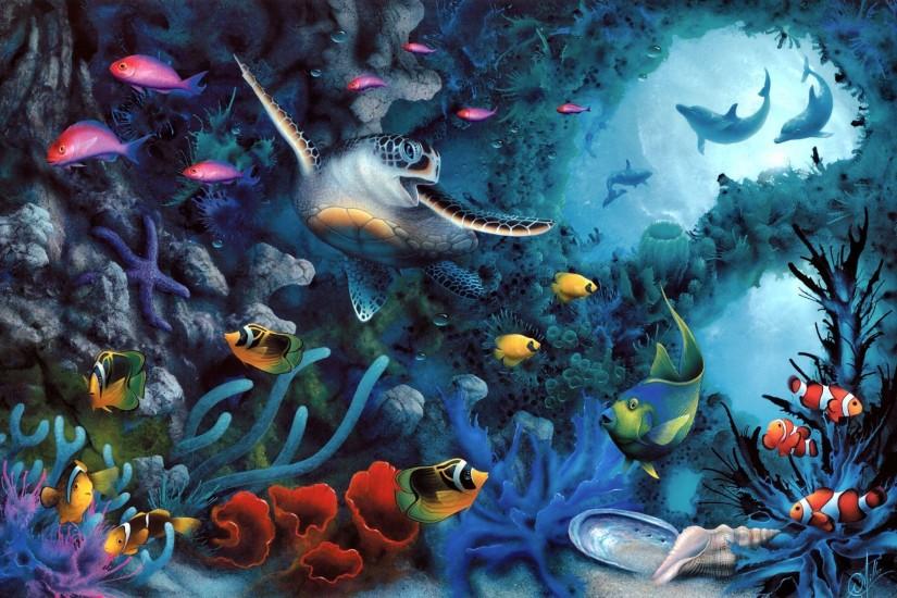 Jewels of the Sea A David Miller Art 500 Piece Round Jigsaw Puzzle by  MasterPieces. Under Sea Life Desktop Background HD