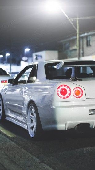 1080x1920 Wallpaper nissan, skyline, r34, gt-r, rear view