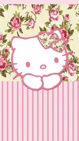 hello kitty, floral, and flowers image