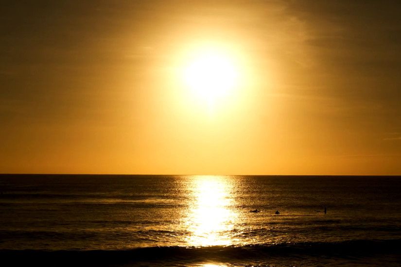 Sunset and Sunrise over Ocean - Timelapse of Beautiful Orange Sun Setting  on Sea - Time