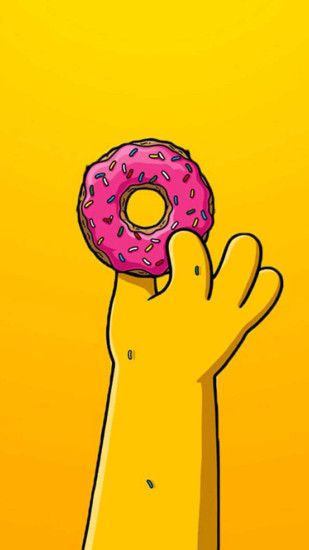 iPhone wallpaper homer simpson donut Homer Simpson