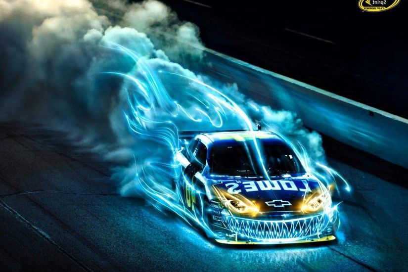 Racing Car Illuminated Wallpaper