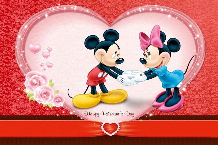 1920x1080 cute mickey wishes happy valentines day wallpaper Wallpaper with .