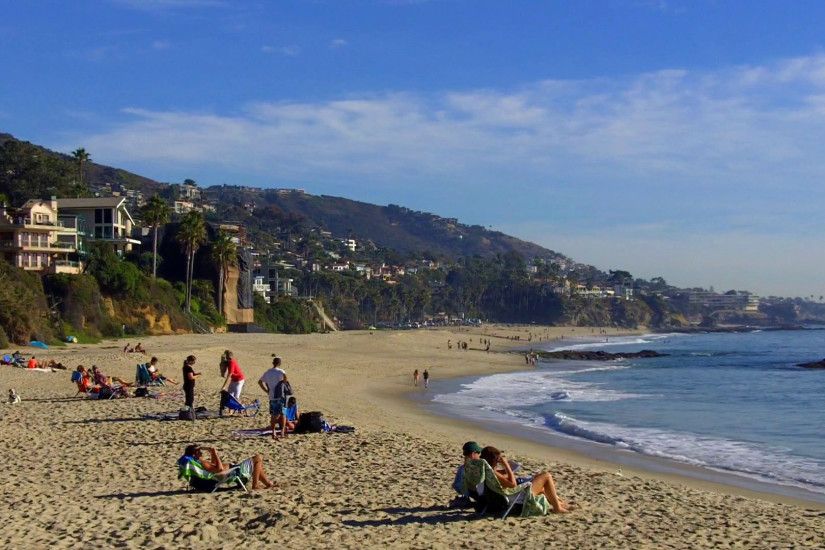 Sunbathers On Southern California Beach Winter Day- Laguna Beach CA Stock  Video Footage - VideoBlocks