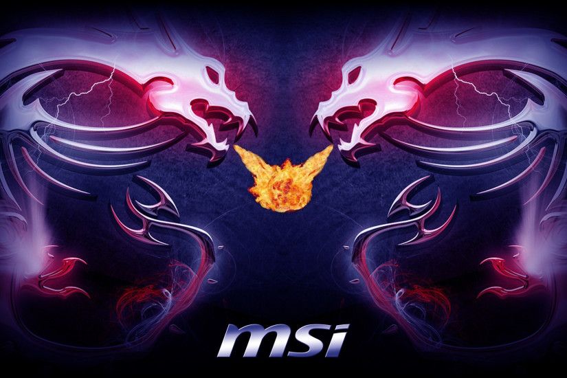 msi twin dragon logo fire