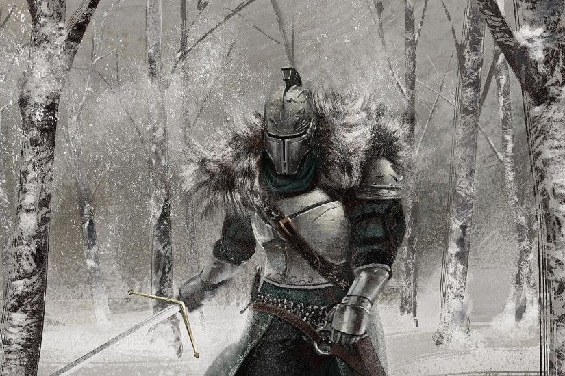 wallpaper.wiki-Dark-Souls-2-Knight-in-Snow-