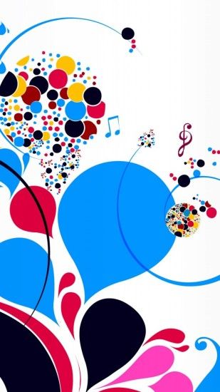 1440x2560 Wallpaper patterns, colorful, bright, notes, treble clef