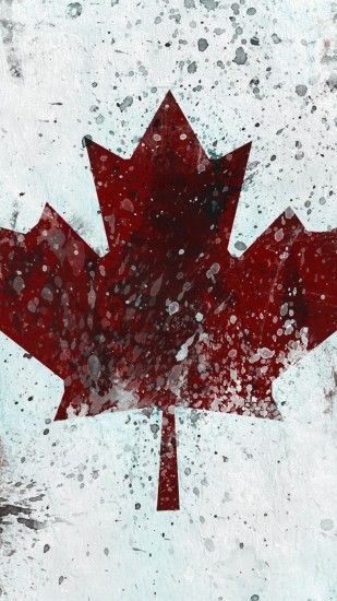 1440x2560 Wallpaper flag, maple, canada, red, white