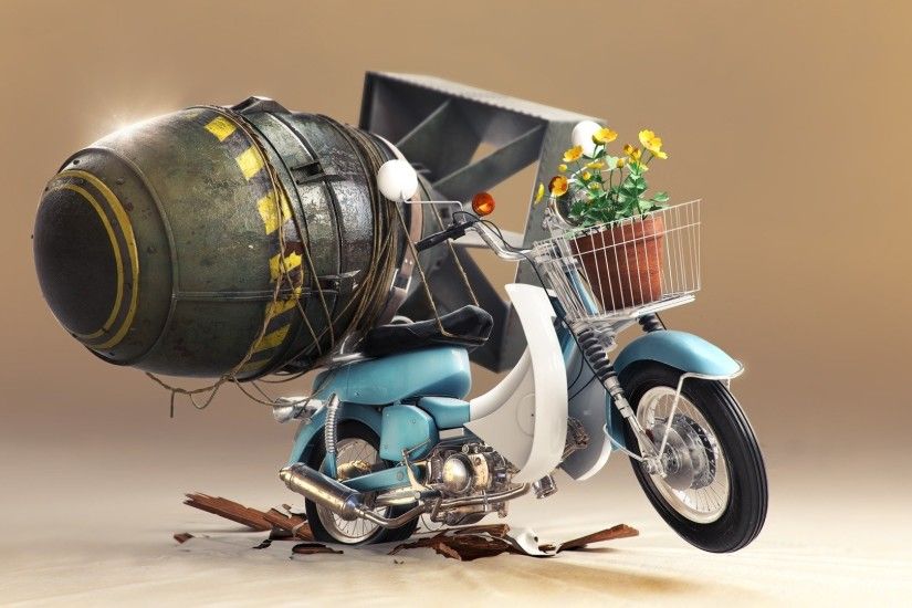 scooter bomb flower pot