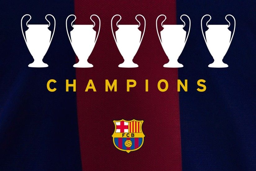 FC Barcelona 2015 Five UCL Champions Wallpaper