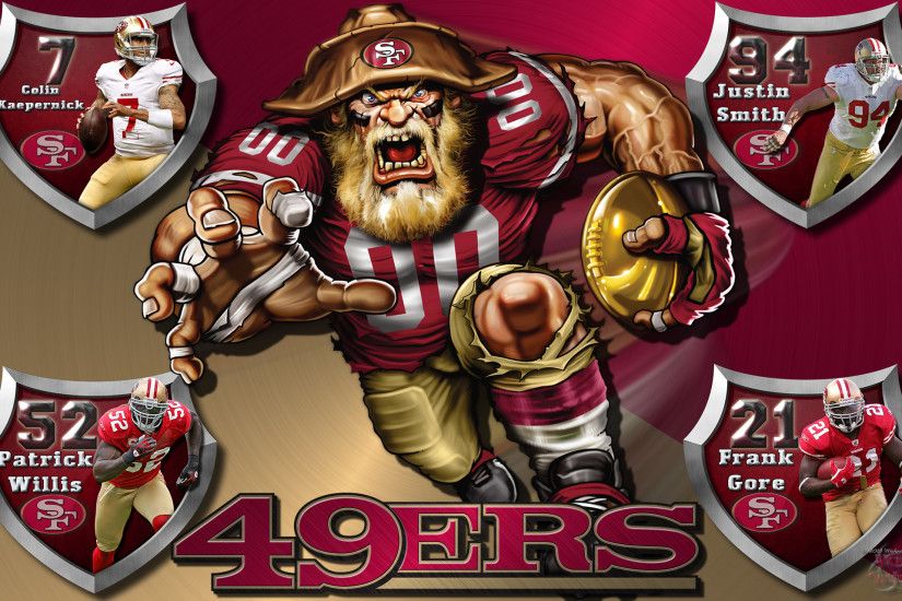49ers Crazy Logo Shield Players Wallpaper.