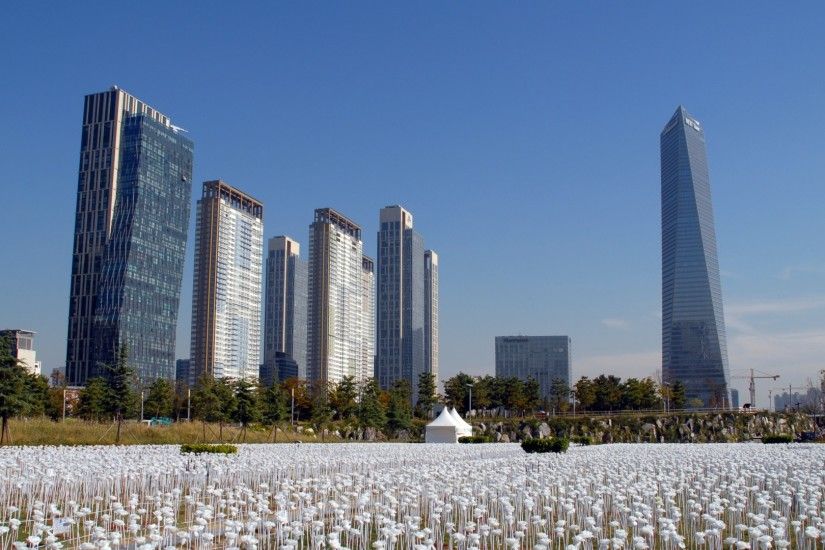Download now full hd wallpaper songdo obelisk skyscraper south korea ...