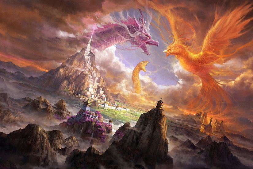 Fantasy Landscape Dragon Wallpaper Free HD