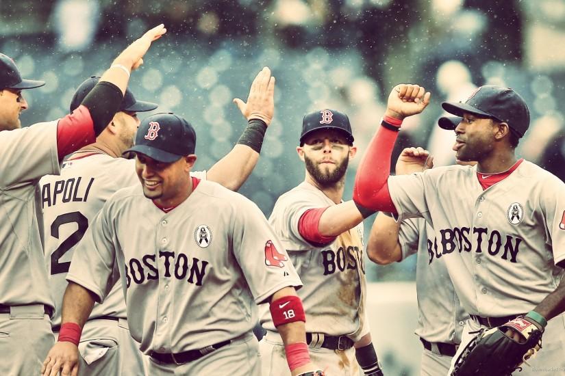 Red Sox Cheering in Rain picture
