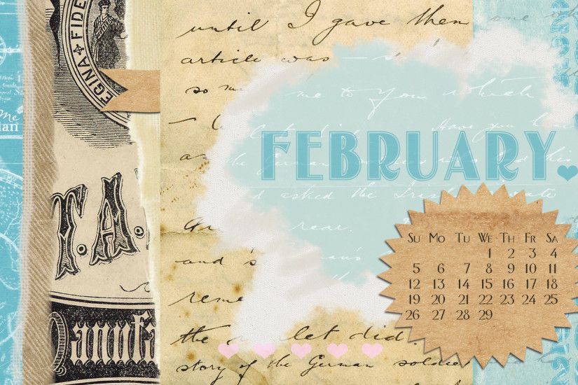 Resolution 1920x1080 - February 2012 Desktop Calendar Wallpaper