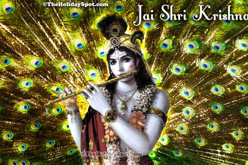 Adorn your desktop with this wonderful wallpaper of Lord Krishna.