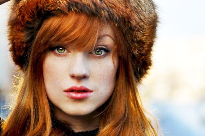 1920x1080 Beautiful Redhead Girl With Fur Hat - Wallpaper #40367 Hot Irish  Women
