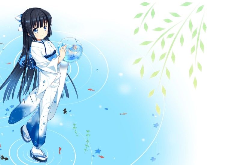 Wallpaper Umbrella Little Panda Cute Girl Anime x