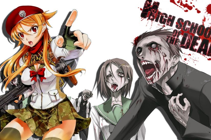 High School Of The Dead Wallpaper, Rei against zombies