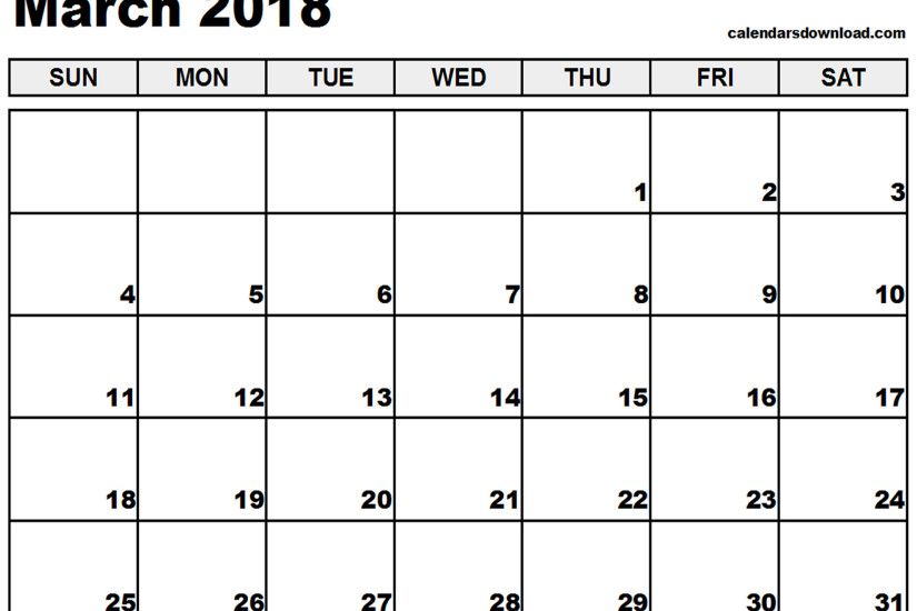 2079x1470 March 2018 calendar | March 2018 calendar printable