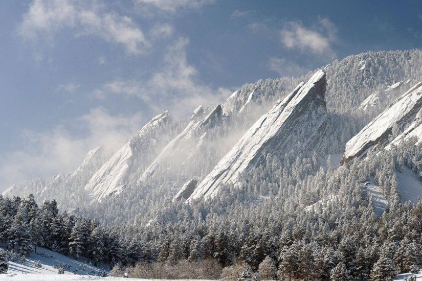 #Flatirons, #Colorado, #clouds, #nature, #mountains, #forest, #snow,  #Boulder, #winter, #landscape, wallpaper