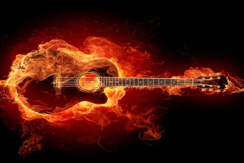 Guitar In Flames wallpaper - 121315