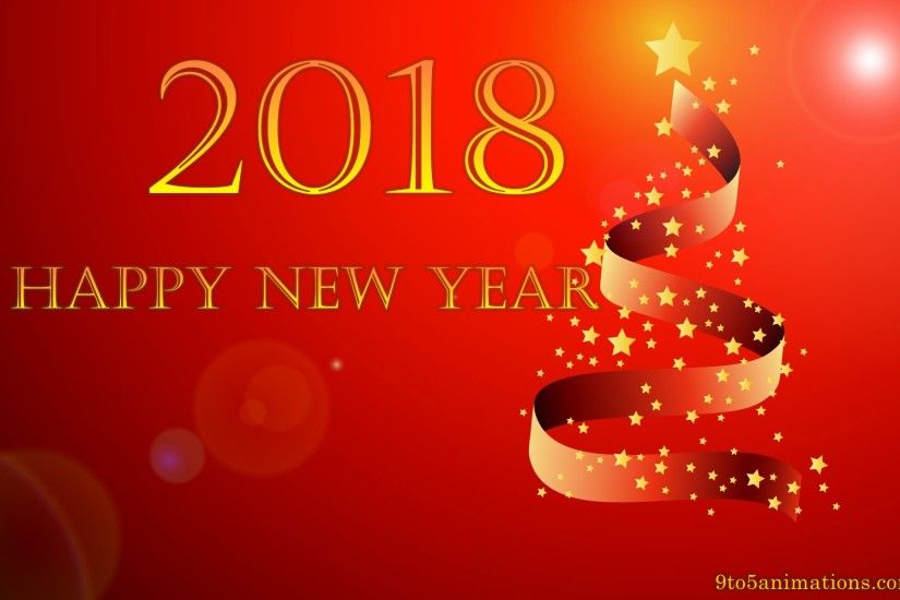 Happy new year 2018 red theme wallpapers HD