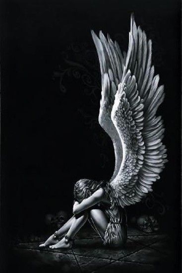 ... wallpapers rocks angel wings fantasy alone light black white ...