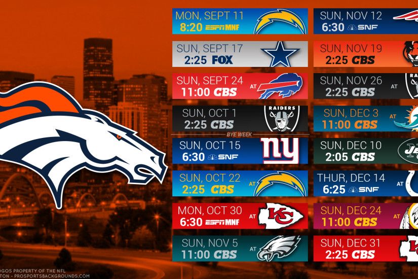 Denver Broncos 2017 schedule city football logo wallpaper free pc desktop  computer ...