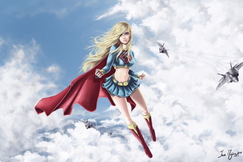 Aircraft Blondes Clouds Costume Dc Comics Supergirl Superheroes Women ...