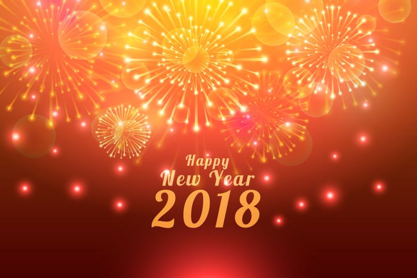New Year 2018 With Bright Crackers Wallpaper Download