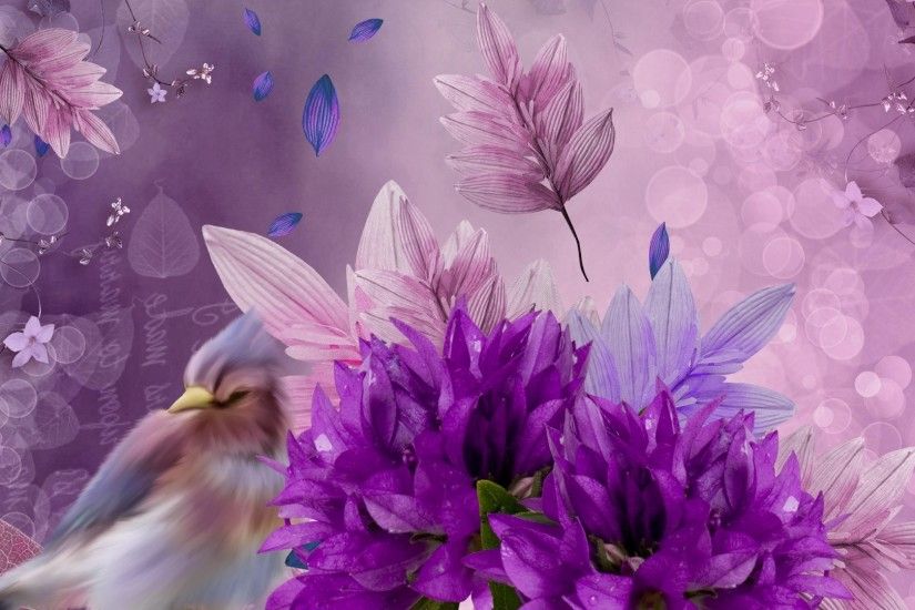 Bird Leaves Firefox Persona Flowers Lavender Bokeh Drama Purple Themes  Wallpapers