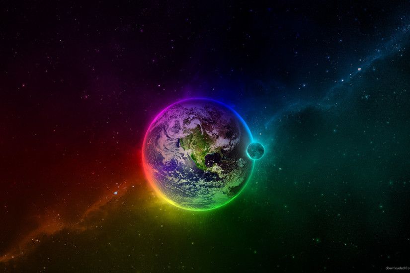 1366x768 Rainbow Earth wallpaper