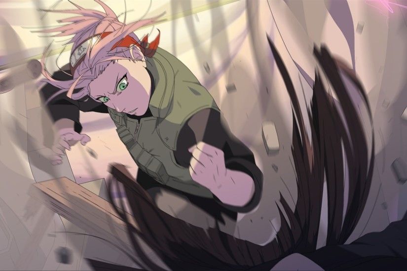 Naruto Shippuuden, Anime, Haruno Sakura, Pink Hair, Green Eyes, Fighting  Wallpapers HD / Desktop and Mobile Backgrounds
