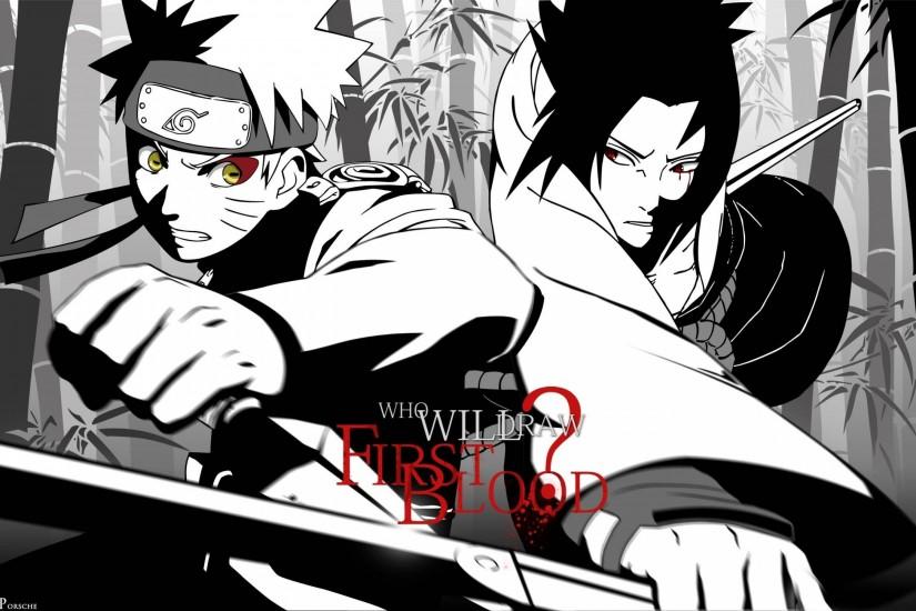 Naruto Sage Mode and Sasuke Sharingan Wallpaper