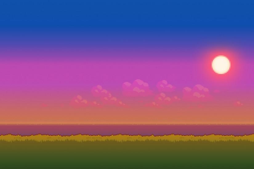 UPDATE: New version of the '8Bit Day' Wallpaper Set. Pixel wallpaper  changes based on time of day!