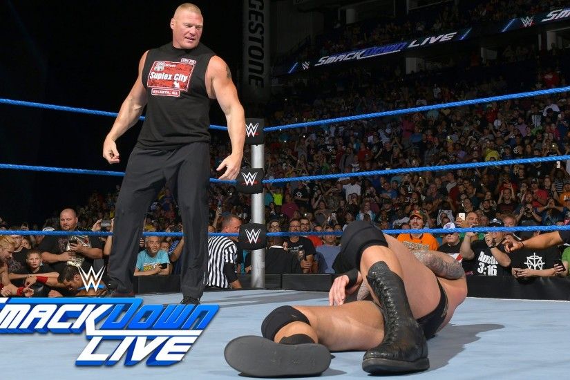 Brock Lesnar invades SmackDown Live: SmackDown Live, Aug. 2, 2016 - YouTube