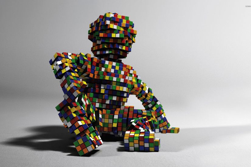 Rubiks cube figure wallpaper