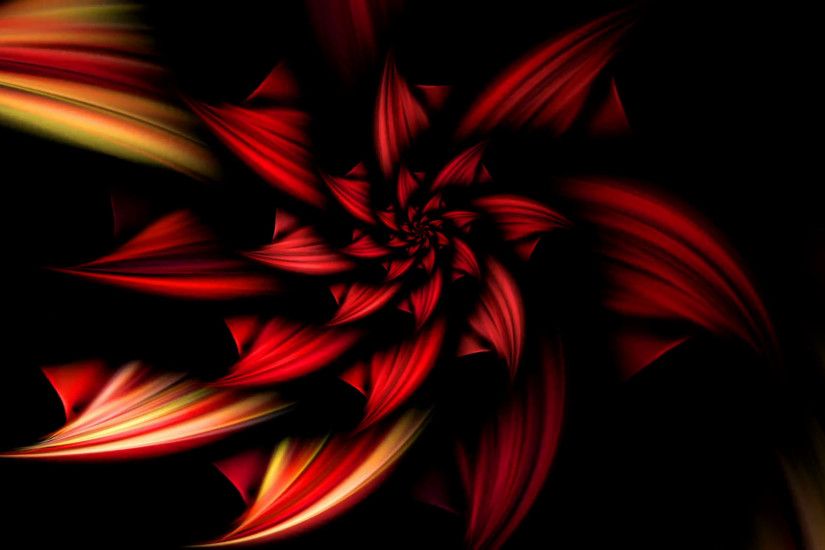 Subscription Library Fiery Flower - red fiery flower on black background,  animated abstract illustration, 30fps,