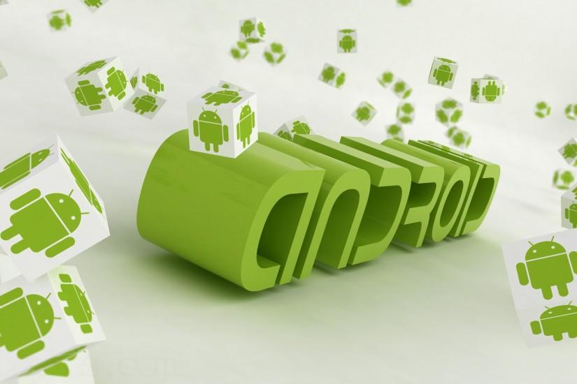 2560x1600 Wallpaper android, logo, green, white, robots, cubes