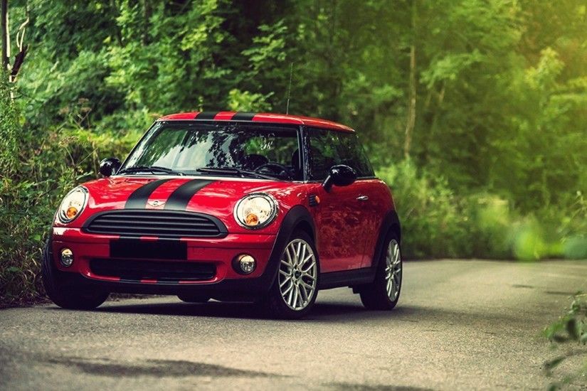 car, Mini Cooper, Stripes, Red, Road, Nature, Forest Wallpapers HD /  Desktop and Mobile Backgrounds