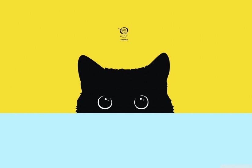 minimalism, Digital Art, Simple, Cat, Kitty Wallpaper HD