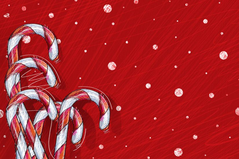 Cartoon - Christmas Candy Cane Wallpaper