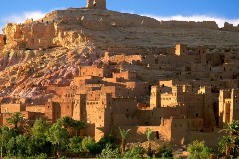 Preview wallpaper kasbah, ruins, sand, morocco, africa 3840x2160