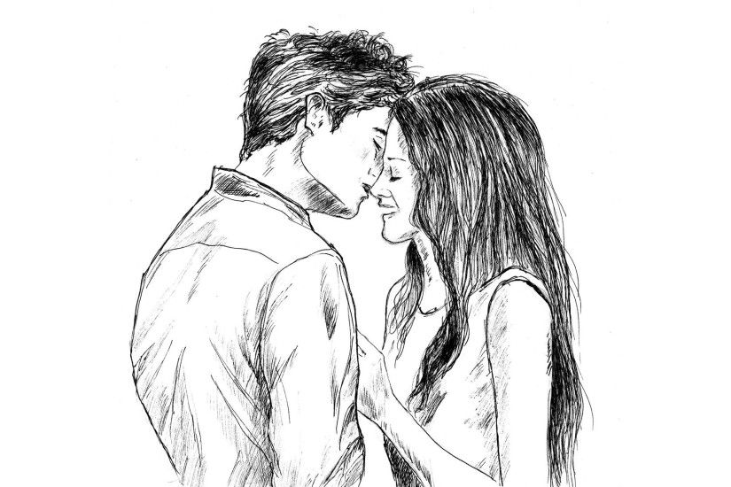 Romantic Couple Sketches Image Cute Love Drawings Pencil Art |Hd Romantic Sketch  Wallpaper ...