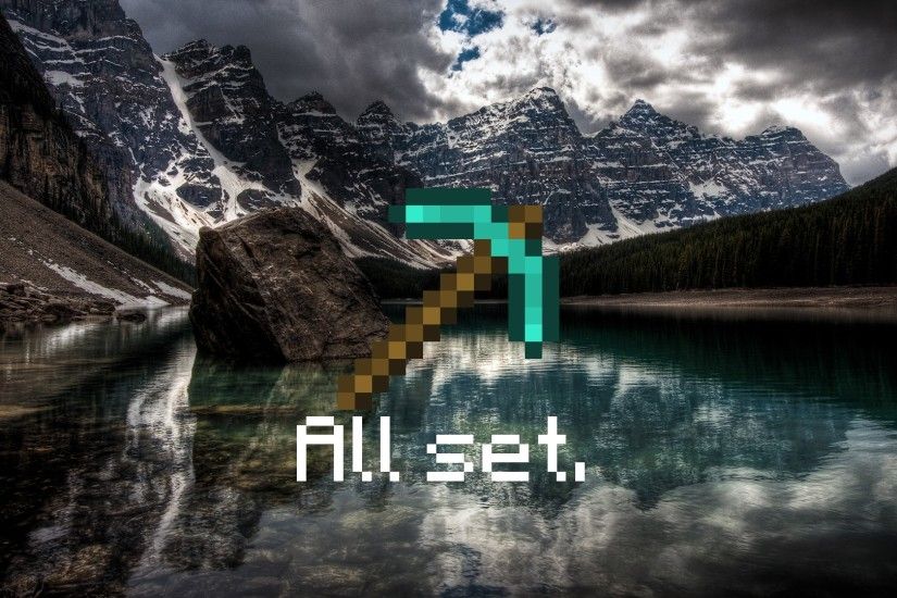Preview wallpaper minecraft, mountains, river, forest, sky 1920x1080